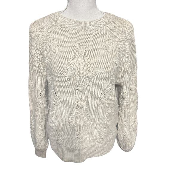 Gap wool Blend sweater Cream Cable Knit Textured Chunky Women’s Small Neutral - Picture 1 of 7